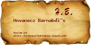 Hovanecz Barnabás névjegykártya