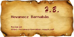 Hovanecz Barnabás névjegykártya