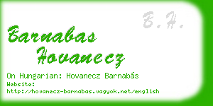 barnabas hovanecz business card